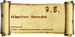 Hümpfner Benedek névjegykártya